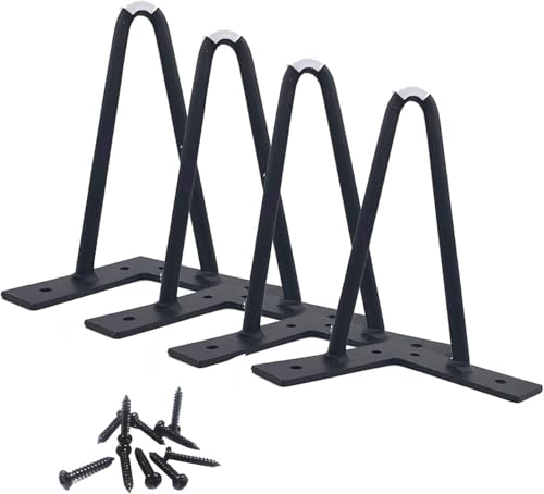 Generisch Haarnadelbeine aus massivem Metall, schwere Möbelbeine, 2-polig, modernes DIY-Stützbein-Zubehör for Sofa- und Schrankfüße, 4er-Set(Black,17cm) von Generisch