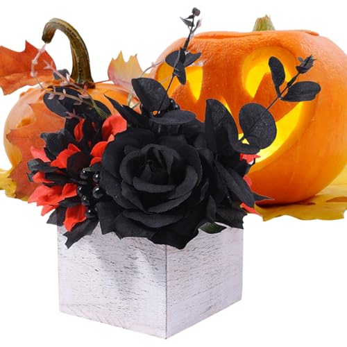 Generisch Halloween Blumenarrangement - Künstliche Blumendeko Tischdekoration Mit Holzvase,Langlebige Tischdekoration Für Business Hotel Wohnung Generisch Halloween Blumenarrangement - Künstliche Blumendeko Tischdekoration Mit Holzvase,Langlebige Tischdekoration Für Business Hotel Wohnung von Generisch