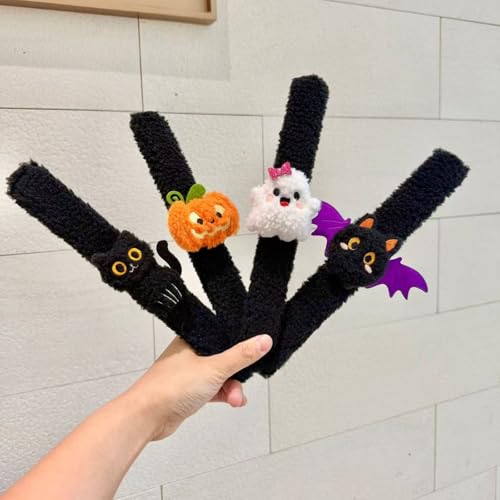 Generisch Halloween Slap Bracelets, 4 Stück Schnapparmband Kinder, Halloween Slap Bracelets Spinne Geist Kürbis Lustige Party Dekoration,Bastelset für Kinder Hallowee Deko Generisch Halloween Slap Bracelets, 4 Stück Schnapparmband Kinder, Halloween Slap Bracelets Spinne Geist Kürbis Lustige Party Dekoration,Bastelset für Kinder Hallowee Deko von Generisch