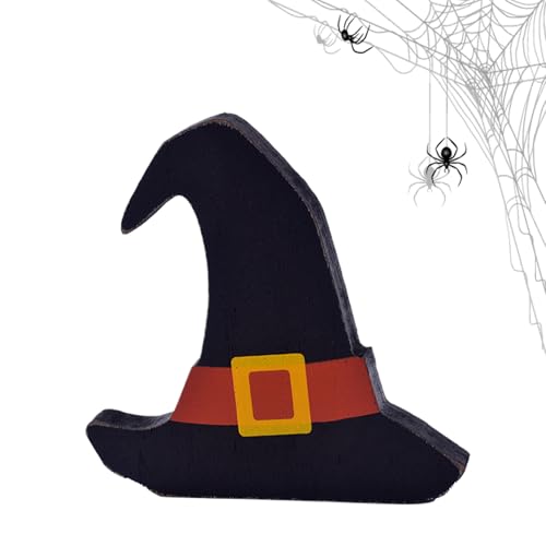 Generisch Halloween Stufenregal Deko - Holzschilder Für Zuhause Halloween - Hut Geist Süßigkeitenmais Tischdekoration Deko Für Eingangsbereich Zuhause Staffelbrett-Deko von Generisch
