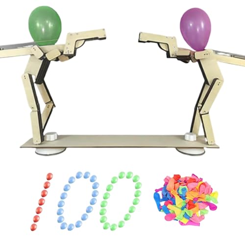 Generisch Handgefertigtes Holz-Ballonspiel Mit Puppen, Handgefertigtes Puppen-Ballonspiel Mit 100 Luftballons Für 2 Spieler Im Wohnzimmer Und Garten von Generisch
