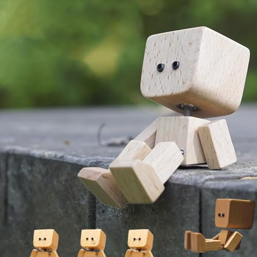 Generisch Handgefertigtes wackelndes Auto-Ornament aus Holz – Tragbare Armaturenbrett-Dekoration für unterwegs, wackelnde Holzfigur für Zuhause (1 Stück) von Generisch