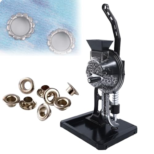 Generisch Handpress-Ösenmaschine, halbautomatisch, Werkstatt-Stanzwerkzeug, Knopflochgröße 10 mm, mit Universalrädern, mobil, geeignet für Inkjet-Stoff, Plane und Fahnenstoff von Generisch