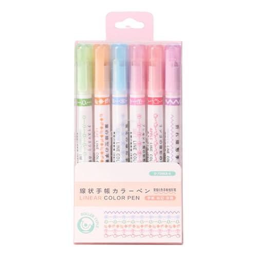 Generisch Highlighter Set, Curve Pens, 5.31x0.39x0.39 inches Marker Tools, 6 Distinctive Shapes, Vibrant Ink Colors, Perfect for Card Decorating, Book Coloring, Creative Writing, Drawing, Kids Generisch Highlighter Set, Curve Pens, 5.31x0.39x0.39 inches Marker Tools, 6 Distinctive Shapes, Vibrant Ink Colors, Perfect for Card Decorating, Book Coloring, Creative Writing, Drawing, Kids von Generisch