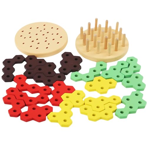 Generisch Holzblöcke für Kinder, Holzstapelblöcke | Holzstapelblöcke Hamburger Building Toy | Pädagogik -Puzzle -Brettspiel für und Mädchen Generisch Holzblöcke für Kinder, Holzstapelblöcke | Holzstapelblöcke Hamburger Building Toy | Pädagogik -Puzzle -Brettspiel für und Mädchen von Generisch