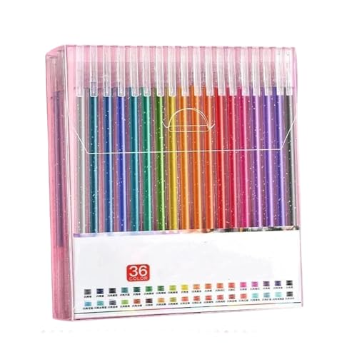 Generisch Implementarch Pens,Glitter Gel Pen Set,Ergonomic Design for Comfortable Writing,Gel Marker Set Colored Pen for Drawing,for Drawing, Doodling, Crafts and Taking Note (36) von Generisch