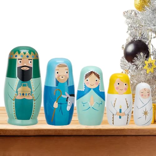 Generisch Jesus Nisting Dolls - Holzstapel, handgefertigtes | Lackiertes Figur Set mit einzigartigem Design für Wohnkultur, Weihnachtsfeier Ausstellung Sammlerregal Religiöses Thema Innenraum Generisch Jesus Nisting Dolls - Holzstapel, handgefertigtes | Lackiertes Figur Set mit einzigartigem Design für Wohnkultur, Weihnachtsfeier Ausstellung Sammlerregal Religiöses Thema Innenraum von Generisch