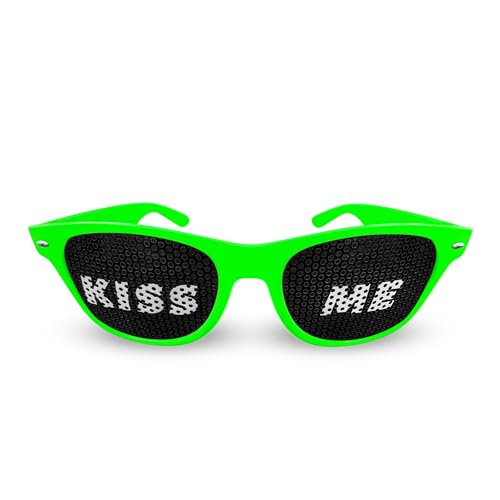 KISS ME | Partybrille | Spaßbrille | Atzenbrille | Lustige Brille | Spassbrille | Party Zubehör für Partys, Clubs & Malle von Generisch