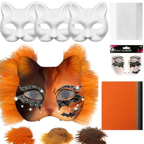 Generisch Katzenmaske Material Kit | Handgefertigter Maskenzubehör mit Netzstoff | Cosplay Supplies für Frauenfiesta Halloween Generisch Katzenmaske Material Kit | Handgefertigter Maskenzubehör mit Netzstoff | Cosplay Supplies für Frauenfiesta Halloween von Generisch