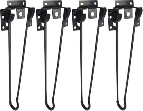 Generisch Klappbare Haarnadelbeine aus Metall, 2 Schwarze Couchtischbeine, industrielle DIY-Möbelbeine(43cm) von Generisch