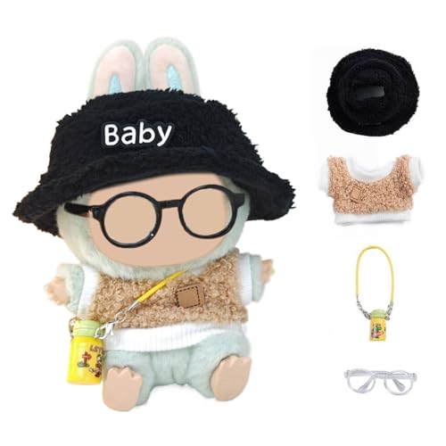 Generisch Kleidung Für Labubu Puppe Niedliche Mini Plüsch Puppen Kleidung Outfit Nur Bekleidungs Zubehör Für Labubu Puppen Pullover Hoodie Kleidung DIY Kinder Geschenke(A) von Generisch