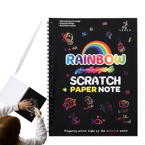Generisch Kratzmalbuch Für Kinder | Handgefertigtes Zeichennotizbuch,Kindersicheres Kratzbild Zeichenbuch Mit Holzstift Generisch Kratzmalbuch Für Kinder | Handgefertigtes Zeichennotizbuch,Kindersicheres Kratzbild Zeichenbuch Mit Holzstift von Generisch