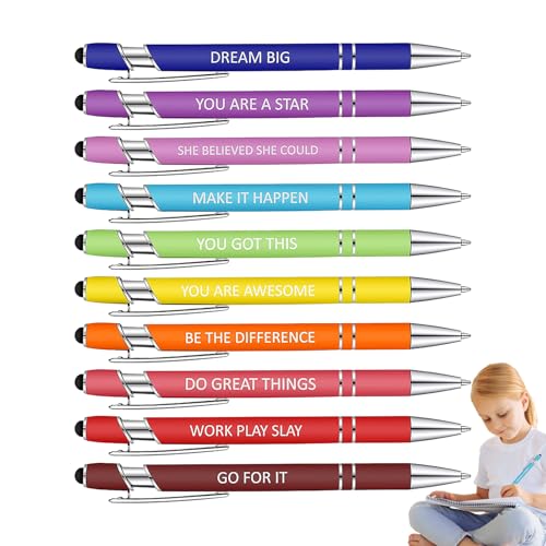 Generisch Kugelschreiber Mit Touchpen, Metallstift Mit Touchscreen-Spitze, Inspirierendes Stiftset, 10 X Tragbares Schulzubehör, Multifunktionales Motivierendes Stift-Set Für Zuhause, Arbeit, Schule Generisch Kugelschreiber Mit Touchpen, Metallstift Mit Touchscreen-Spitze, Inspirierendes Stiftset, 10 X Tragbares Schulzubehör, Multifunktionales Motivierendes Stift-Set Für Zuhause, Arbeit, Schule von Generisch
