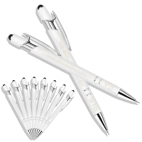 Generisch Kugelschreiber Personalisiert mit Gravur 2 in 1 Kugelschreiber mit Touchpen Kuli Personalisiert Stifte Set 10/20/50/100 Stück, Mehrfarbiger Kugelschreiber #07 von Generisch