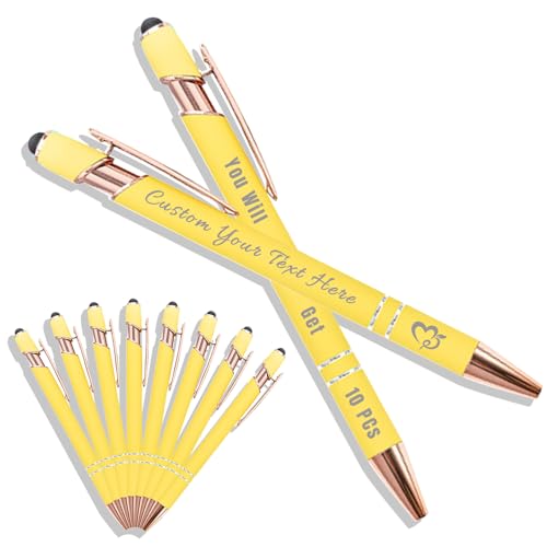 Generisch Kugelschreiber Personalisiert mit Gravur 2 in 1 Kugelschreiber mit Touchpen Kuli Personalisiert Stifte Set 10/20/50/100 Stück, Mehrfarbiger Kugelschreiber #44 Generisch Kugelschreiber Personalisiert mit Gravur 2 in 1 Kugelschreiber mit Touchpen Kuli Personalisiert Stifte Set 10/20/50/100 Stück, Mehrfarbiger Kugelschreiber #44 von Generisch