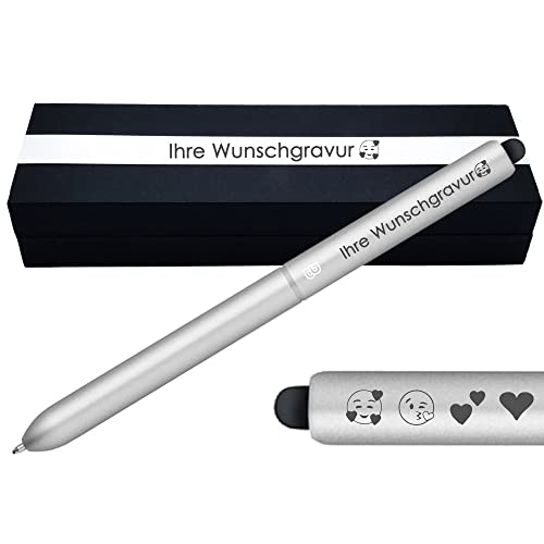 Generisch Kugelschreiber mit Gravur | Wunschgravur mit Emojis möglich | Kugelschreiber Geschenk personalisiert | Touchpen-Spitze PS178 von Generisch