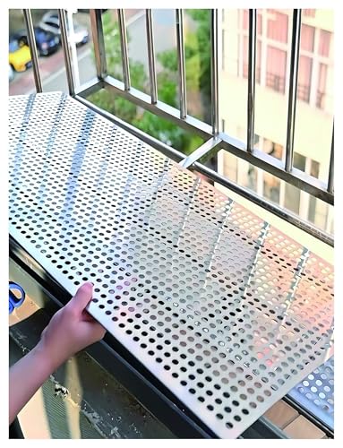 Generisch Lochblech, Metallgitter mit 10 mm Löchern, dekorative Maschen, perforierte Metallplatte for Fensterbank-Leitplanken, Blumenständer(25x130cm) von Generisch