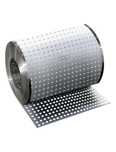 Generisch Lochblech aus Edelstahl 304, Metallgitter mit 10 mm Loch, dekorative Maschen, perforierte Metallplatte for Fensterbank-Leitplanken, Blumenständer(40x220cm) von Generisch