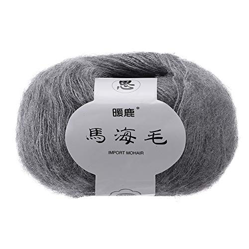 Generisch Luxus Mohair Garn für Handarbeit - Ultraweiches Strickgarn zum Häkeln von Schals, Mützen, Decken - Hautfreundliche mit Glanzeffekt für Anfänger und Profis,Viele Farben (G) von Generisch