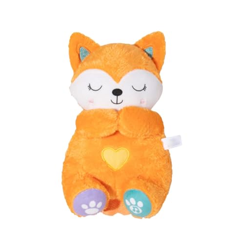 Generisch Mädchenpuppe Tragbare Soundmaschine mit Musik, Lichtern und Atembewegungen gegen Schlaf- und Angststörungen für Neugeborene ab 0 Monaten Ostern-Plüschpaket (Yellow, 33x18cm) von Generisch