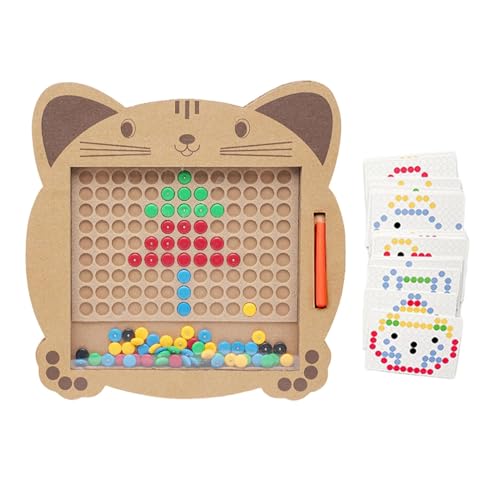 Generisch Magnetes Zeichenbrett, Dot Art Doodle Board, Kindermagnetspielzeug, 28x28cm tragbar und reisefreundlich mit Magnetstift und interaktiven Lernkarten für Mädchen im Alter von 3+ von Generisch