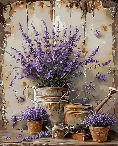 Generisch Malen Nach Zahlen Erwachsene,Paint by Numbers for Adult Diy Cheerful Painting Handgemalt Kreativ Bastelset für Geschenk Heimdekoration. (lavender) von Generisch