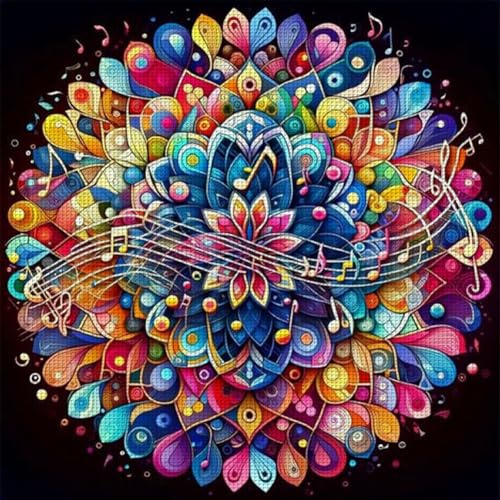 Generisch Mandala DIY Vorgedruckt Stickbilder Stickset 14CT,Kreuzstich Stickpackung Handwerk Home Decor Starter-Set für Wandkunst,40x40cm-#2 von Generisch
