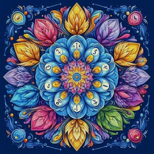 Generisch Mandala DIY Vorgedruckt Stickbilder Stickset 14CT,Kreuzstich Stickpackung Handwerk Home Decor Starter-Set für Wandkunst,40x40cm-#3 Generisch Mandala DIY Vorgedruckt Stickbilder Stickset 14CT,Kreuzstich Stickpackung Handwerk Home Decor Starter-Set für Wandkunst,40x40cm-#3 von Generisch