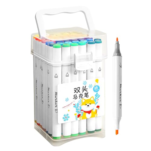 Generisch Marker Stift - Doppel -Tip -Design -Farben Marker | Schnelltrockner Acrylmarker-Stift Set | Non-Bleed-Funktionalität Malvorlagen zum Skizzieren, Journaling, Illustrationen, Scrapbooking Generisch Marker Stift - Doppel -Tip -Design -Farben Marker | Schnelltrockner Acrylmarker-Stift Set | Non-Bleed-Funktionalität Malvorlagen zum Skizzieren, Journaling, Illustrationen, Scrapbooking von Generisch