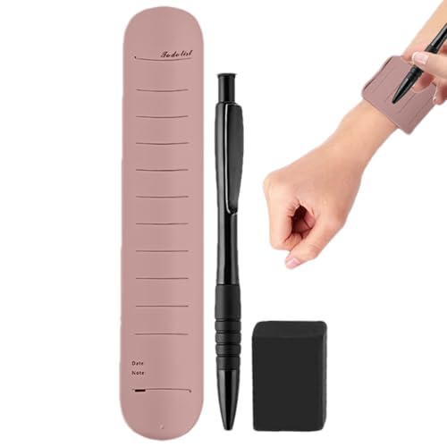 Generisch Memo -Handgelenkband, Silicon Memo -Handgelenkbänder, Tragbares Slap -Armband mit Stift und Radiergummi, Silikon wasserdichtes Armband für die Arbeitserinnerungsliste Täglicher Organisation von Generisch