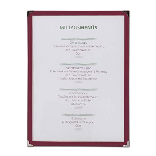 Generisch Menüboard, Tischkarte 2, 10 STK. mit Sichtseiten A5 Bordeaux von Generisch