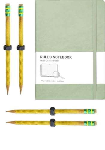 Generisch Minimalist Business Notepad & Sensory Fidget Pen Combo - A5 192-Page PU Leather Notebook with Strap & 4Pc Sliding Nut Anxiety Pencil von Generisch