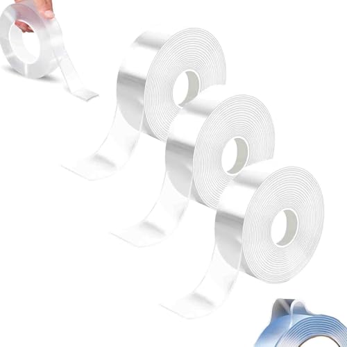 Generisch Mixturean Nano-Klebeband, extra großes doppelseitiges Klebeband, transparentes und robustes Nano-Klebeband, Mehrzweck-Montageband, wasserfest und rückstandsfrei entfernbar (3pcs) von Generisch