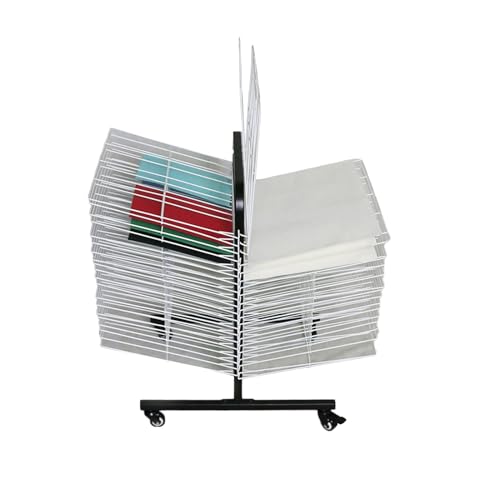 Generisch Mobiles Kunst-Aufbewahrungsregal, 40-lagiges Papier-Trockengestell aus Metall, Zeichen-Trockenständer, for die Leinwandaufbewahrung in Schulen, zu Hause und im Klassenzimmer von Generisch