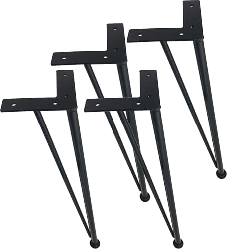 Generisch Moderne Haarnadelbeine aus schwerem Metall, Massive Möbelbeine mit einem Durchmesser von 3/8 Zoll, Couchtischbeine, 4er-Set(43cm) von Generisch