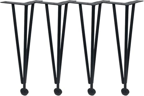 Generisch Moderne schwere Haarnadelbeine aus Metall massiv, Möbelbeine Couchtischbeine, 4er Set(21cm) von Generisch
