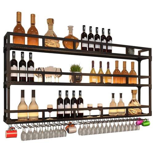 Generisch Modernes Weinregal mit LED-Licht, wandmontiertes Weinregal mit Weinglashalter, schwebende Barregale für die Dekoration von Küche, Esszimmer und Bar (Größe: 100 x 25 x 90 cm, Farbe: Generisch Modernes Weinregal mit LED-Licht, wandmontiertes Weinregal mit Weinglashalter, schwebende Barregale für die Dekoration von Küche, Esszimmer und Bar (Größe: 100 x 25 x 90 cm, Farbe: von Generisch