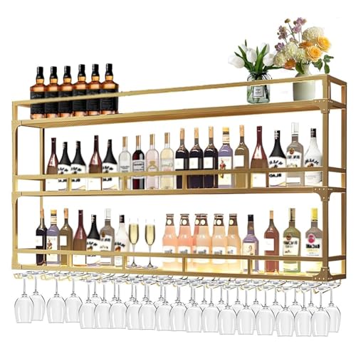 Generisch Modernes Weinregal mit LED-Licht, wandmontiertes Weinregal mit Weinglashalter, schwebende Barregale für die Dekoration von Küche, Esszimmer und Bar (Größe: 100 x 25 x 90 cm, Farbe: Generisch Modernes Weinregal mit LED-Licht, wandmontiertes Weinregal mit Weinglashalter, schwebende Barregale für die Dekoration von Küche, Esszimmer und Bar (Größe: 100 x 25 x 90 cm, Farbe: von Generisch