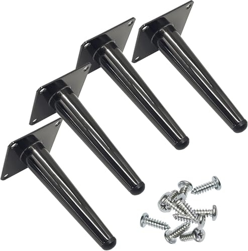 Generisch Möbelbeine Aus Metall, 4 Stück, Moderne Möbelfüße Aus Eisen, DIY-Ersatzbeine, Schwarz, for Schrank, Sofa, Couch, Stuhl, Ottomane(20cm/8in) von Generisch
