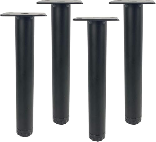 Generisch Möbelbeine Metallschrank Tisch Sofa Bett Füße Rundrohr Stützbeine Trägt Bis Zu 600 Pfund,4St(Black,6in) von Generisch