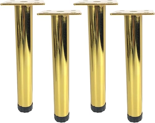Generisch Möbelbeine Metallschrank Tisch Sofa Bett Füße Rundrohr Stützbeine Trägt Bis Zu 600 Pfund,4St(Gold,7in) von Generisch