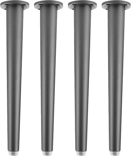 Generisch Möbelbeine aus Metall, gerade kegelförmige Schrankfüße aus Aluminium, DIY-Sofabeine aus Metall, universell verstellbare Füße, kein Rost, 4 Stück(Gray,10in/25cm) von Generisch
