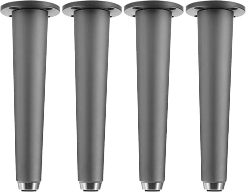 Generisch Möbelbeine aus Metall, gerade kegelförmige Schrankfüße aus Aluminium, DIY-Sofabeine aus Metall, universell verstellbare Füße, kein Rost, 4 Stück(Gray,6in/15cm) von Generisch