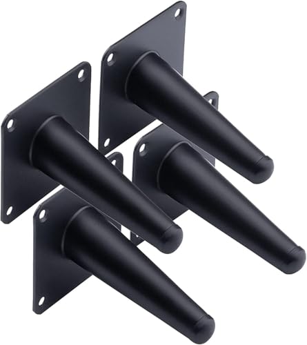Generisch Möbelbeine aus Metall, schräge kegelförmige Sofabeine, Ersatzfüße for DIY-Möbel, Nachttische 4 Stück, Edelstahl(17cm) von Generisch