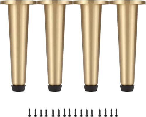 Generisch Möbelbeine aus reinem Kupfermetall, Stützbeine for Moderne Schrankbeine, verstellbares Sofabeinset, 4-TLG.(B,8CM) von Generisch