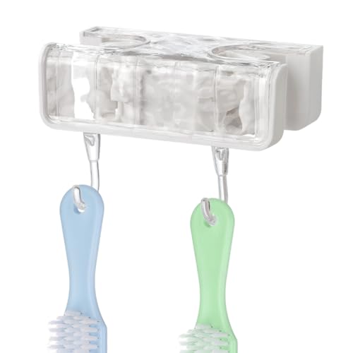 Generisch Mop Holder Wall Mount, Adhesive Broom Organizer Rack with Hooks, User-Friendly Space-Saving Cleaner Holder for Laundry Room, Bathroom, Closet, Garage, and Cleaning Supplies von Generisch