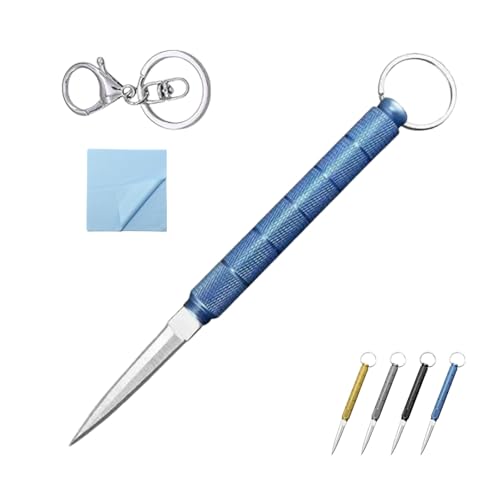 Generisch Multifunktionales Tragbares Taschenmesser, Tragbares Messer mit Scheide, Mini-Stabmesser, Mehrzweck für Outdoor-Abenteuer, TäGliches Auspacken (Blau) von Generisch