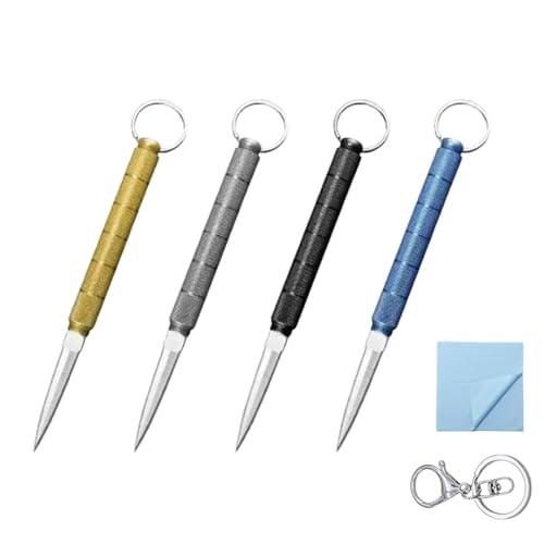 Generisch Multifunktionales Tragbares Taschenmesser, Tragbares Messer mit Scheide, Mini-Stabmesser, Mehrzweck für Outdoor-Abenteuer, TäGliches Auspacken (Schwarz+Gold+Blau+Silber) von Generisch