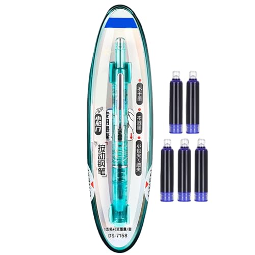 Generisch Nachfüllbarer Füller - Flüssiges Schreibgefühl,Ergonomischer 0,38 mm Füller Mit Ausfahrbarer Mittelspitze Für Schule, Büro, Zeichnen, Journaling Und Kunst von Generisch