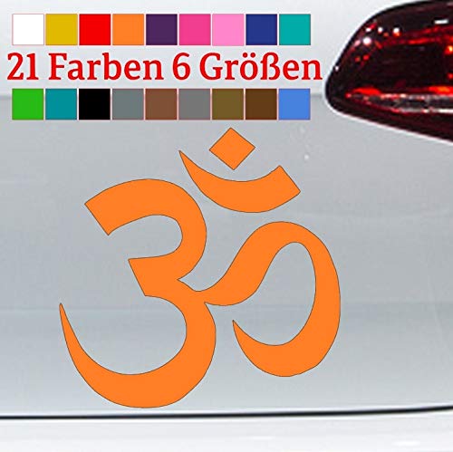 generisch Om Zeichen Aufkleber Yoga Omm Ohm Symbol AUM Huddhismus Hindu Meditation Sticker in 6 Größen und 21 Farben von generisch